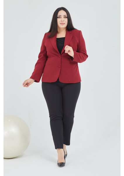 Atelier Kadın Büyük Beden Düğmeli Klasik Ceket