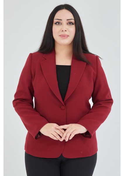 Atelier Kadın Büyük Beden Düğmeli Klasik Ceket modelleri