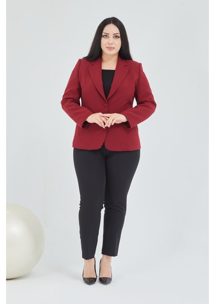 Atelier Kadın Büyük Beden Düğmeli Klasik Ceket