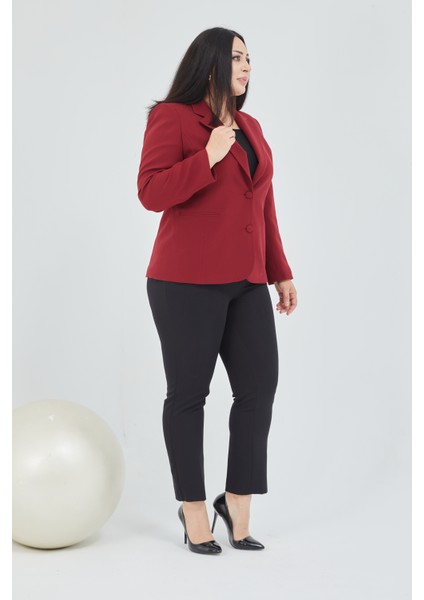 Atelier Kadın Büyük Beden Düğmeli Klasik Ceket