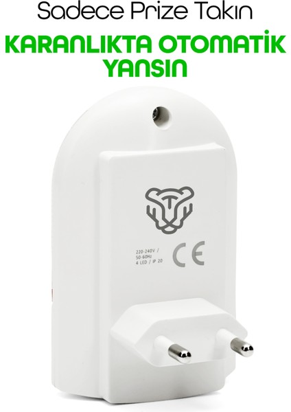 Otomatik Gece Lambası Işığa Duyarlı Ldr Sensörlü Fotoselli Karanlık Sensörlü Işık Renkli 8884 modelleri