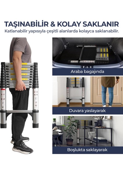 Paslanmaz Çelik Katlanır Merdiven 5.1 Metre modelleri