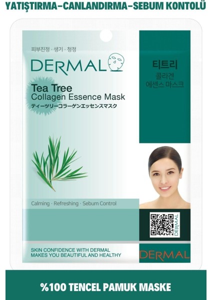 Kağıt Yüz Maskesi 23 gr – Kolajen ve Çay Ağacı Özlü, Tüm Cilt Tipleri İçin Besleyici ve Yatıştırıcı Bakım modelleri