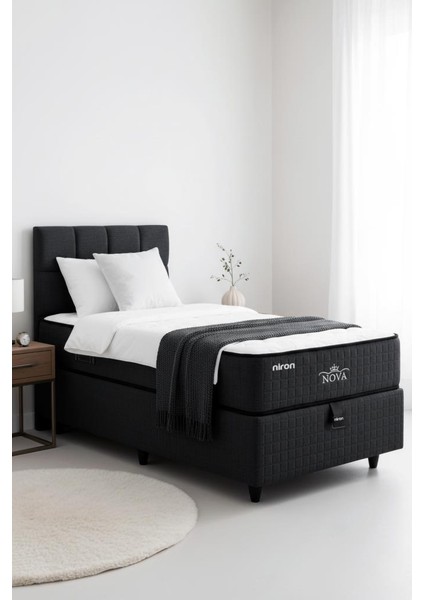 Nova Yatak 150X200 Çift Kişilik - 25 cm Paket Yaylı Ortopedik, Orta Sert, Antrasit, Pamuklu Kumaş modelleri