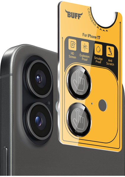 Buff iPhone 17 Metal Kamera Lens Koruyucu Black
