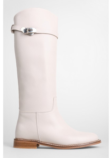 Kadın Suni Deri Tokalı Binici Çizme – Neolit Topuk, Günlük Kullanıma Uygun Şık ve Konforlu Model