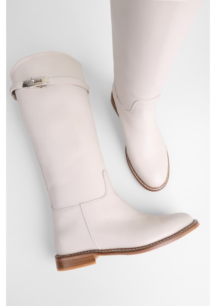 Kadın Suni Deri Tokalı Binici Çizme – Neolit Topuk, Günlük Kullanıma Uygun Şık ve Konforlu Model