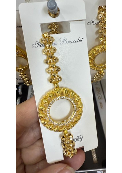 Çeyrek Takılan Altın Kaplama Dorika Toplu Bileklik M2