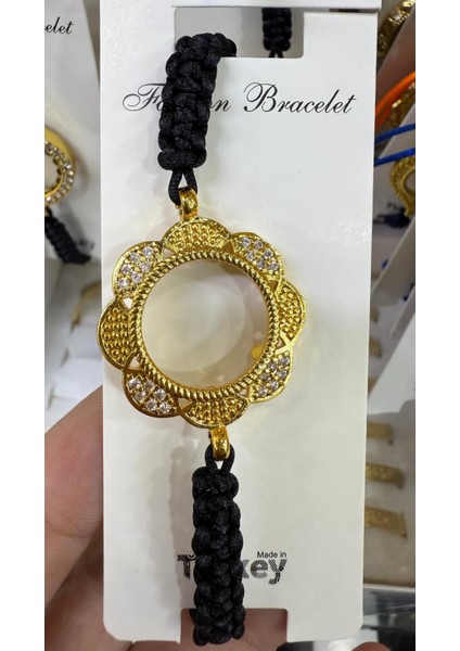 Çeyrek Takılan Altın Kaplama Ip Örgülü Bileklik M14