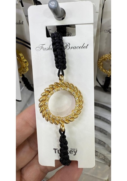 Çeyrek Takılan Altın Kaplama Ip Örgülü Bileklik M1