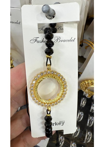 Çeyrek Takılan Altın Kaplama Kristal Taşlı Bileklik M2