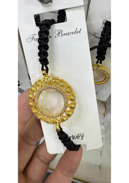 Çeyrek Takılan Altın Kaplama Ip Örgülü Bileklik M4