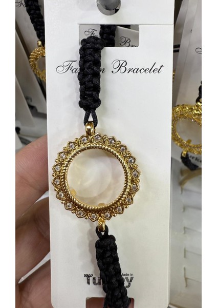 Çeyrek Takılan Altın Kaplama Ip Örgülü Bileklik M9