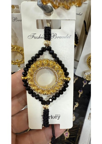 Çeyrek Takılan Altın Kaplama Kristal Taşlı Bileklik M3