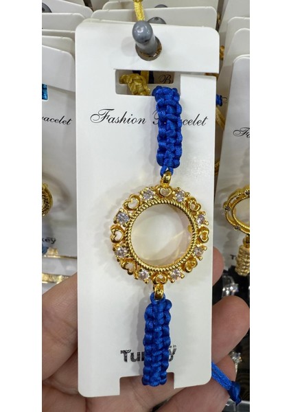 Çeyrek Takılan Altın Kaplama Ip Örgülü Bileklik M5