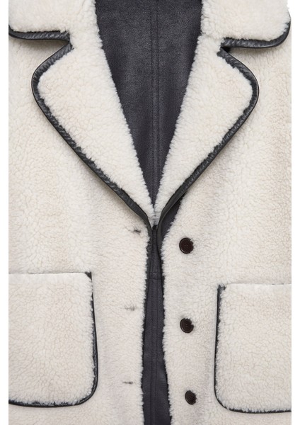 Valley Kadın Bej Kruvaze Yaka Teddy Mont 24WGP5269FF