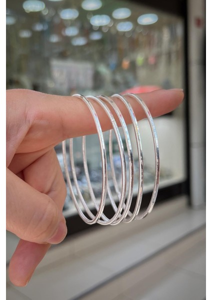 Gümüş Ince Kibrit Çöpü Ajda Bilezik