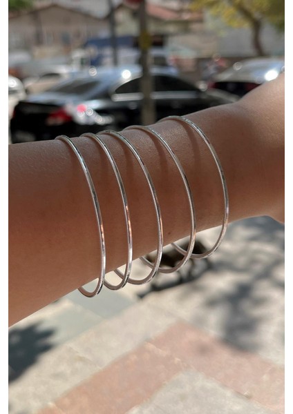 Gümüş Ince Kibrit Çöpü Ajda Bilezik modelleri