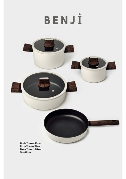 Benji 7 Parça Tencere Seti Beyaz fırsatları