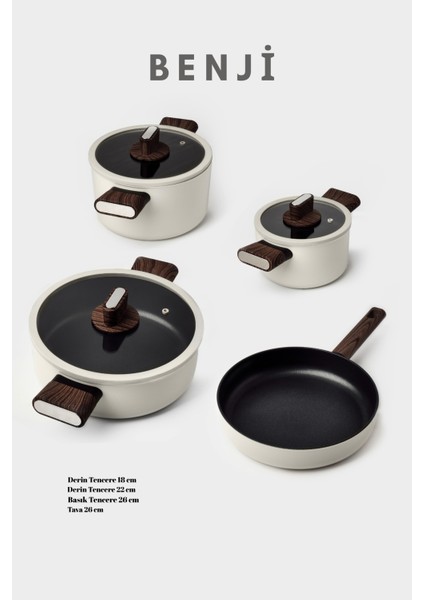 Benji 7 Parça Tencere Seti Beyaz indirimleri