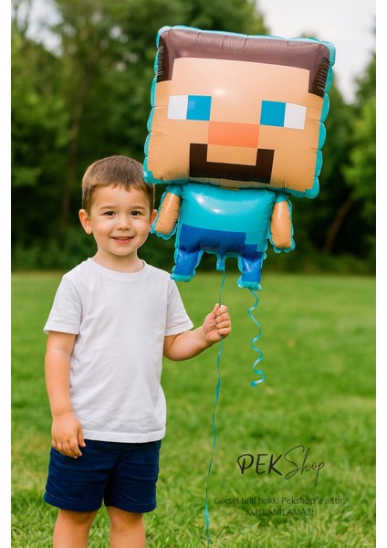 Minecraft Steve Folyo Balon Doğum Günü Balonu