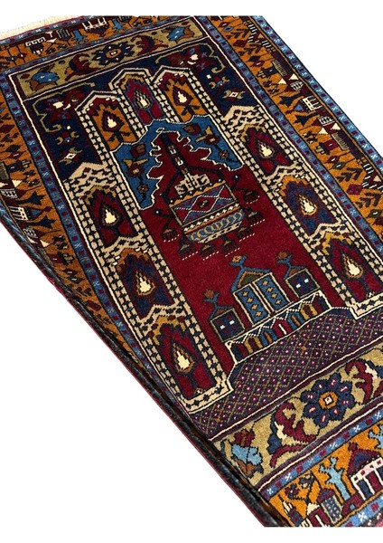 El Dokuma Sıfır Yahyalı Namazlık 80X125 Kök Boya Yün Seccade modelleri