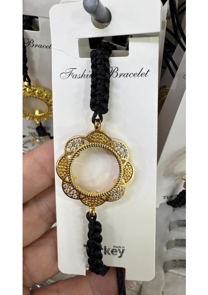 Çeyrek Takılan Altın Kaplama Ip Örgülü Bileklik M11