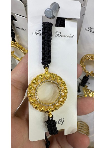 Çeyrek Takılan Altın Kaplama Ip Örgülü Bileklik M2