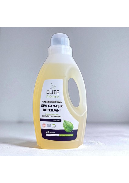 Organik Sertifikalı Sıvı Çamaşır Deterjanı 825 ml kokusuz