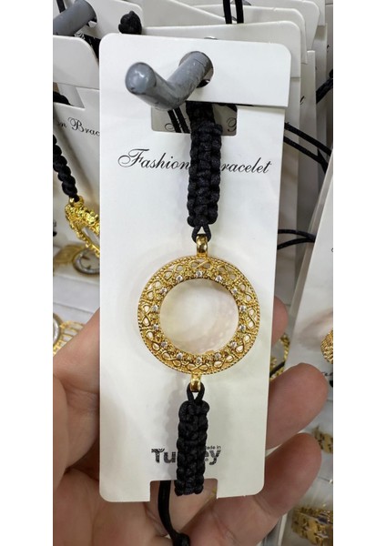 Çeyrek Takılan Altın Kaplama Ip Örgülü Bileklik M10