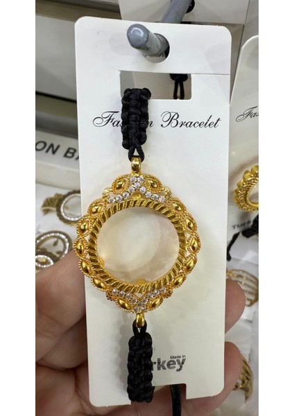 Çeyrek Takılan Altın Kaplama Ip Örgülü Bileklik M7