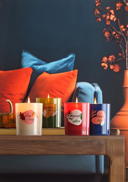 Kokulu Mum Ruby 150 gr Dekorlu Kokulu Mum Ruby 150 gr