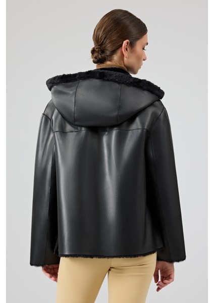 Gardena Kadın Siyah Çift Taraflı Teddy Mont 24WGD5241FF