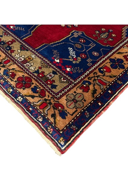 El Dokuma Yahyalı Halısı 121X235 Kök Boya Lacivert Yün Halı fiyatları