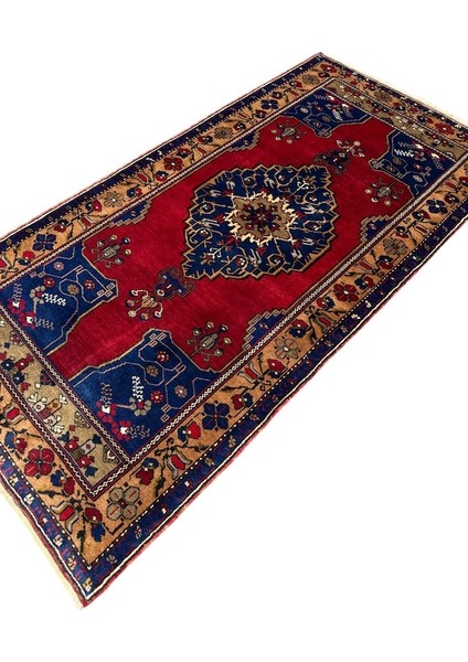 El Dokuma Yahyalı Halısı 121X235 Kök Boya Lacivert Yün Halı fırsatları