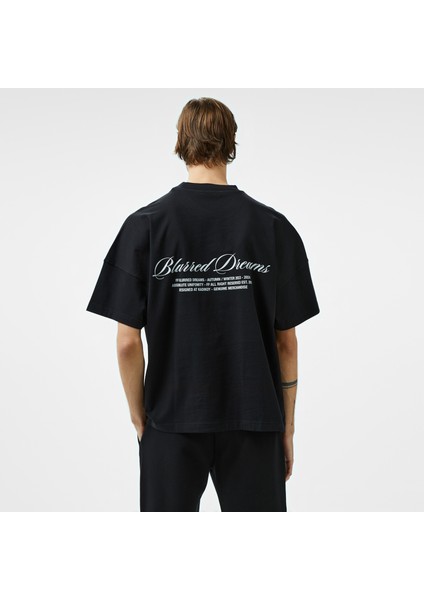Forfun Blurred Dreams Oversize Dropshoulder Erkek Siyah T-Shirt.- fiyatları