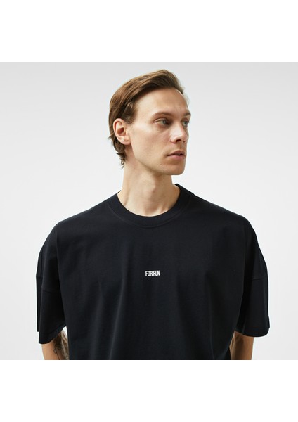 Forfun Blurred Dreams Oversize Dropshoulder Erkek Siyah T-Shirt.- fırsatları