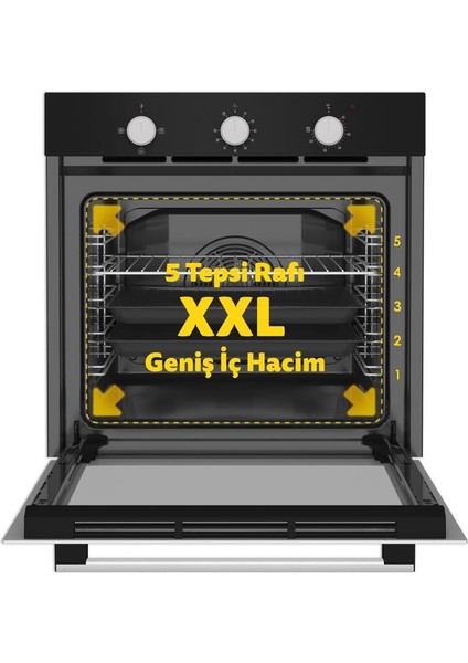 8205 Siyah 4 Fonksiyon Ankastre Powerturbo Fırın modelleri