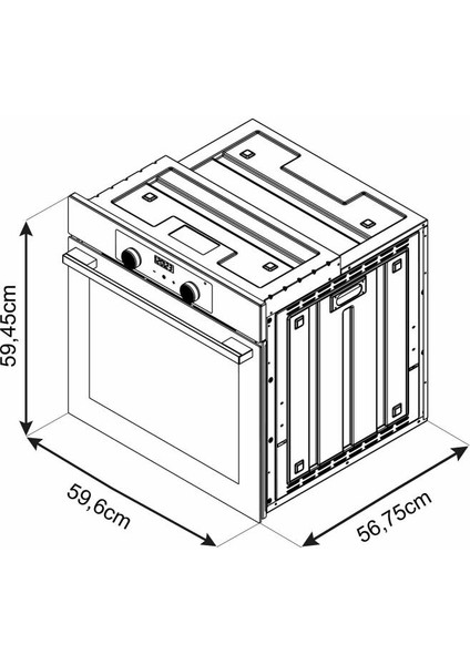 8205 Siyah 4 Fonksiyon Ankastre Powerturbo Fırın