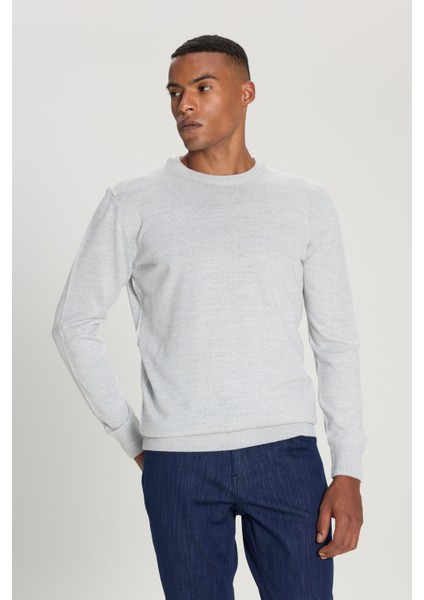 Standart Fit Normal Kesim Bisiklet Yaka Triko Kazak