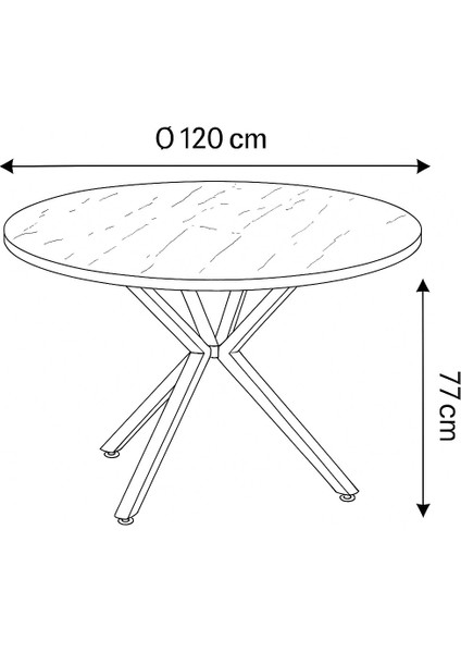 Zenit Plus Açılır Yuvarlak Masa (Sandalyesiz) – Beyaz Mermer, Gold Ayak, Ø120→160 cm modelleri
