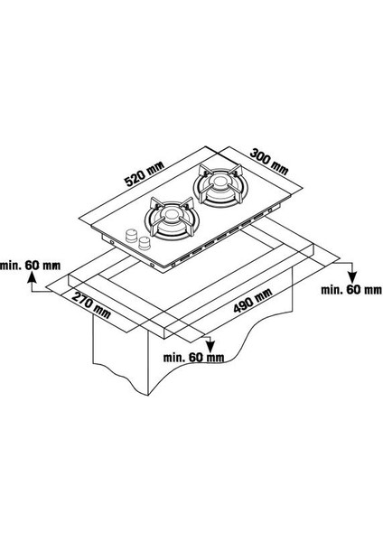3045 2 Gözlü Elektrikli Set Üstü Siyah Cam Ocak fırsatları