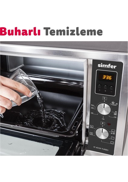 4552 Yoğurt Yapma Fonksiyonlu Camlı Kapak Turbo Beyaz 45 Lt Midi Fırın