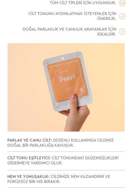 On Pearl İnci Özlü Nemlendirici ve Canlandırıcı Yüz Maskesi 5'li Paket – Parlak ve Pürüzsüz Cilt İçin modelleri
