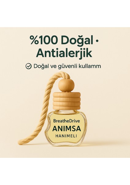 Anımsa – Hanımeli - Hipoalerjenik Duygu Odaklı Oto Kokusu - Astim ve Allerji Dostu modelleri