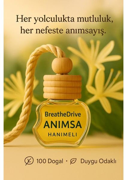 Anımsa – Hanımeli - Hipoalerjenik Duygu Odaklı Oto Kokusu - Astim ve Allerji Dostu
