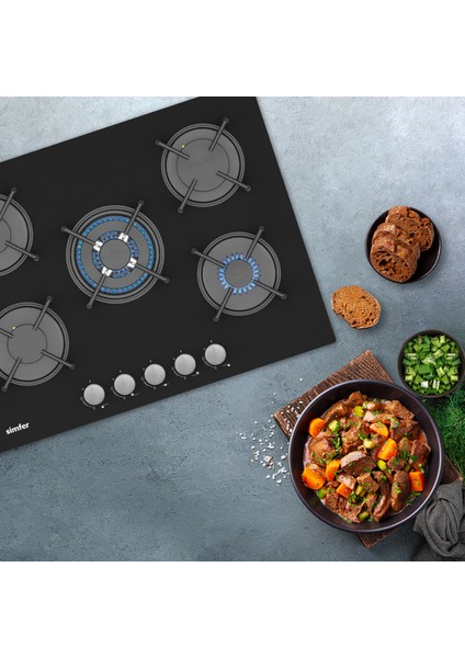 3704 4g + 1 Wok 70 cm Siyah Cam Ankastre Oc fiyatları