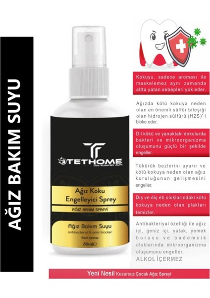 Alkolsüz Ağız Bakım Suyu 30 ml – Ağız Kokusu ve Plak-Tartar Karşıtı, Ferah Nefes Sağlayan Antibakteriyel Formül