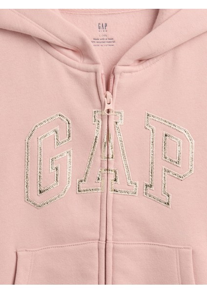 Kız Çocuk Pembe Gap Logo Fermuarlı Sweatshirt modelleri