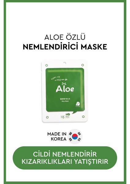 Aloe Vera Özlü Kağıt Yüz Maskesi 1 Adet – Tüm Cilt Tipleri İçin Yoğun Nemlendirici ve Rahatlatıcı Bakım fiyatları